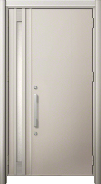 LIXIL　リシェント　リフォーム玄関ドア　断熱仕様（ｋ4）M17型　親子ランマ付き　木目調　標準工事込み - 1