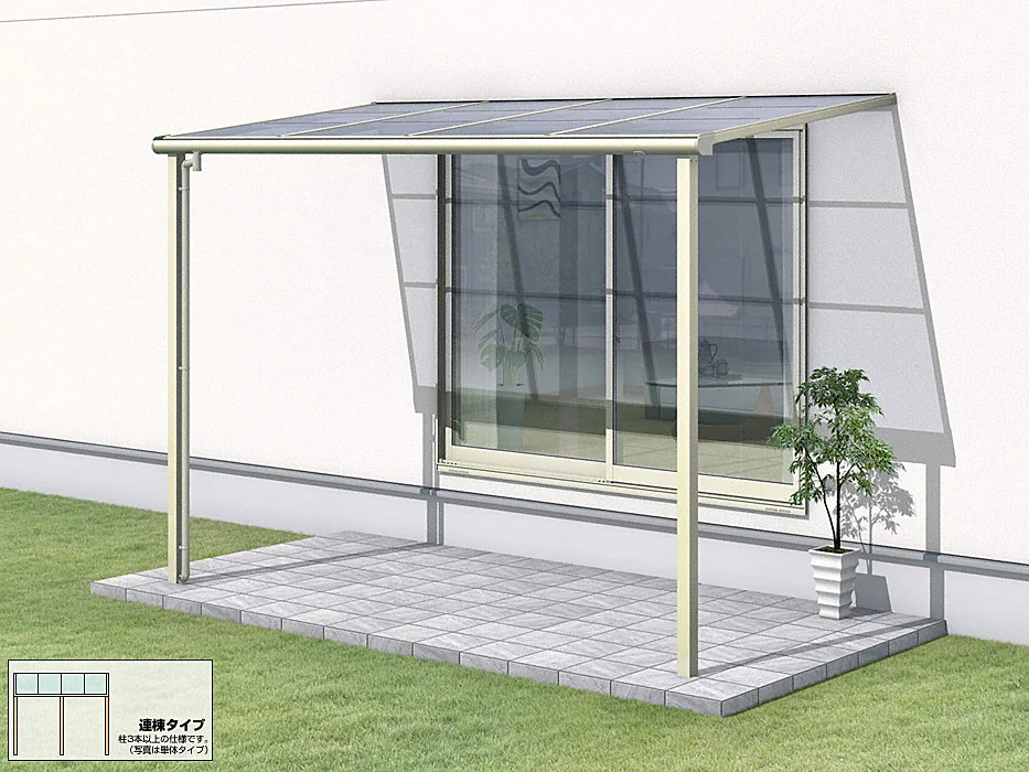 レボリューA F型 テラスタイプ 三連棟-三協アルミ - テラス屋根