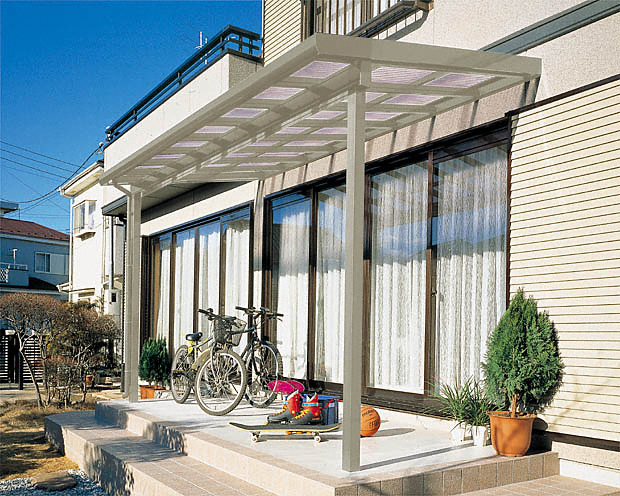 YKKAP 独立テラス屋根 熱線遮断ポリカ屋根 レセパ 600N Lタイプ 4間×7