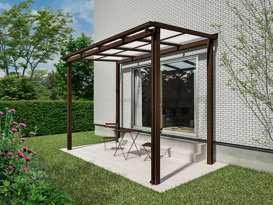 送料無料】 YKK 独立テラス屋根（600N／m2） レセパ 2間×4尺 ロング柱
