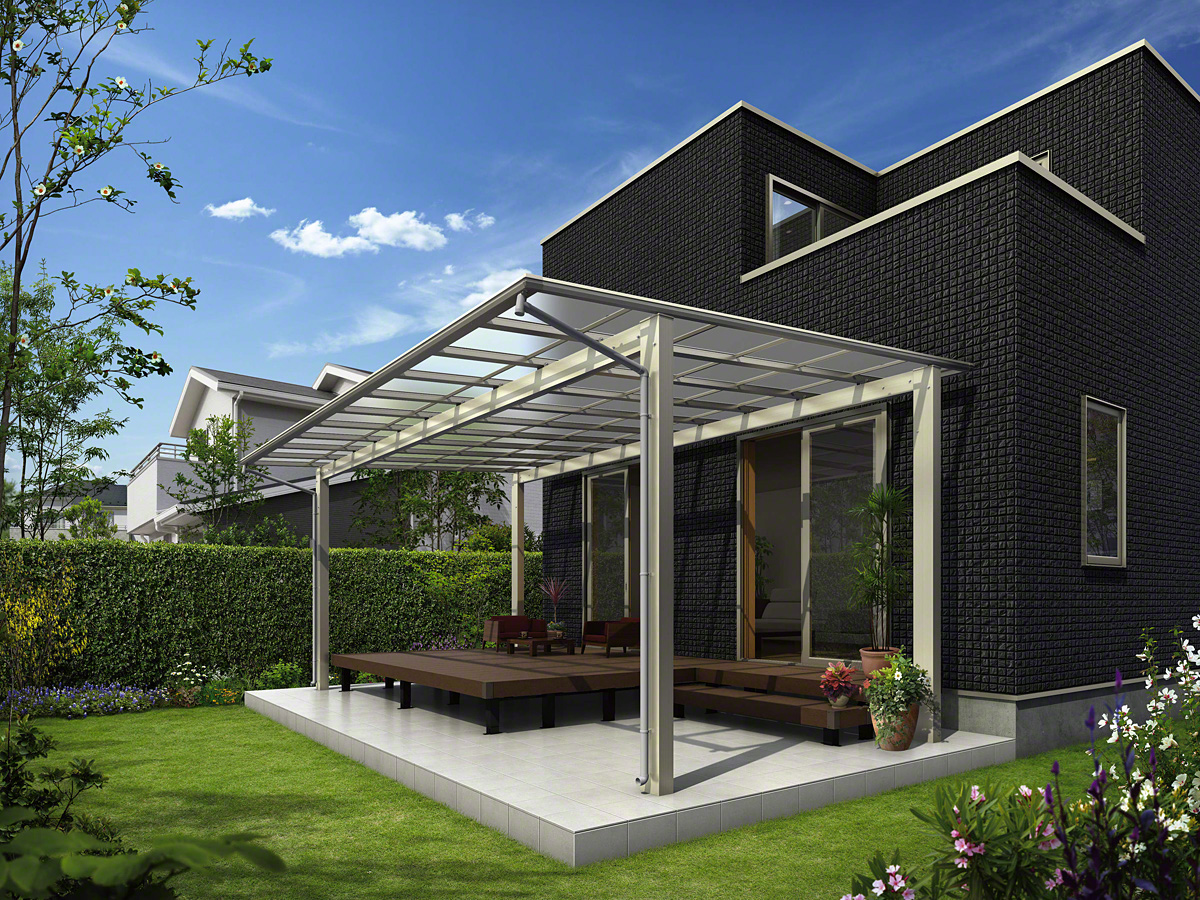 エクステリア商品「エフルージュ大型テラス 独立タイプ」-YKKAPテラス屋根 | 外構工事のガーデンプラス
