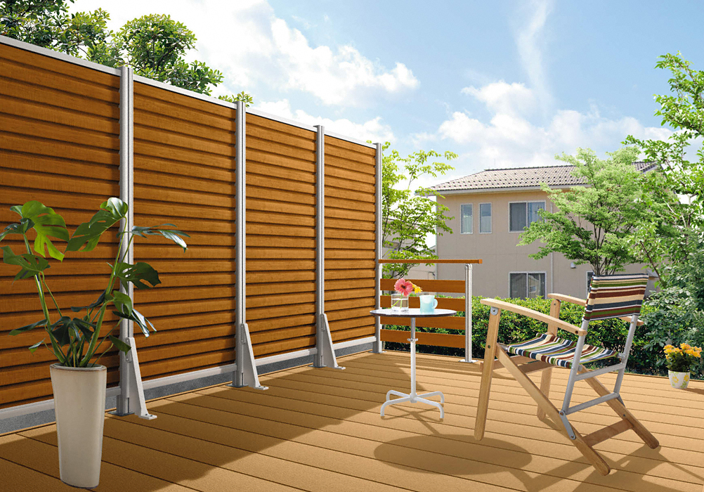 期間限定お試し価格】 セット人工木 セット ウッドデッキ三協アルミ 樹脂 キット 固定タイプ diy 標準 木目床板1.0間×3尺束柱H250  三協立山ひとと木2 大引き移動収まり エクステリア・ガーデンファニチャー