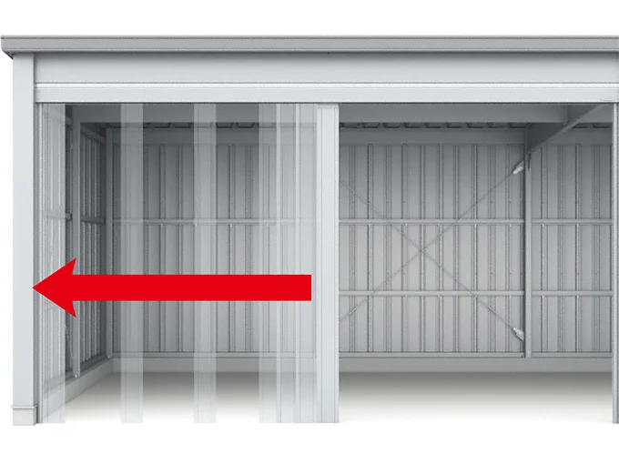 イナバガレージ　倉庫・ガレージ　SGN-366TPN-4（トール/一般型/布基礎） イナバ倉庫・ガレージ４棟タイプ設置（SGN-366GPB-4型） 頑丈・快適