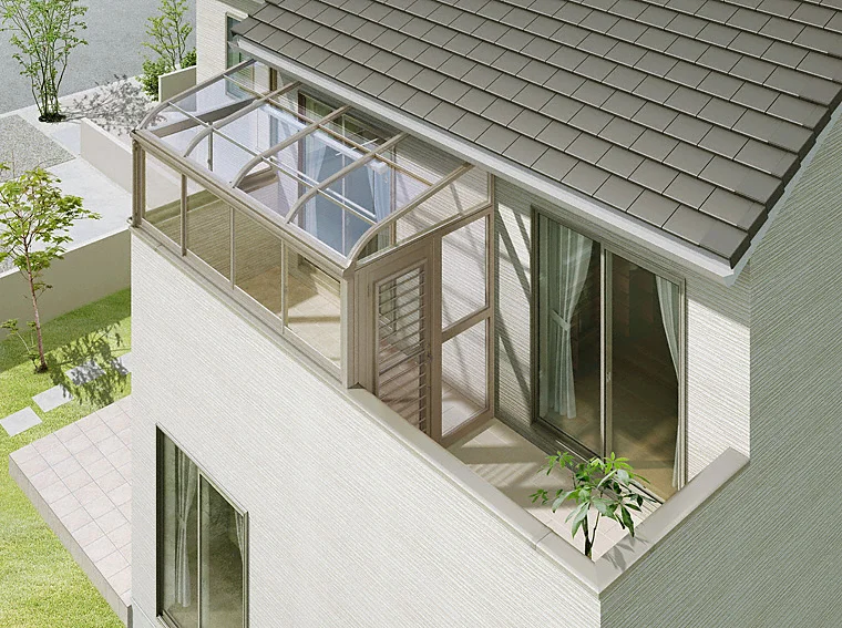 サニージュF型 造り付け部分囲い-LIXIL(リクシル) - バルコニー囲い