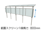 サザンテラス (フレーム仕様) 積雪50cm対応 屋根タイプ 連棟 前面スクリーン1段(高さ：800mm)