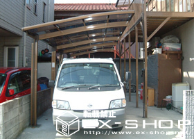 のカーポート カーブポートシグマ II  縦連棟タイプ  積雪〜20cm対応 施工例