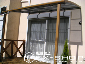 のテラス屋根 アルファテラス L型 単体 木目調  テラスタイプ??積雪〜20cm対応 施工例