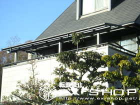 のバルコニー・ベランダ屋根 アルファテラス F型 連棟  屋根タイプ  積雪〜50cm対応 施工例