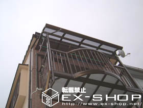 のバルコニー・ベランダ屋根 アルファテラス RB型 単体  屋根タイプ  積雪〜20cm対応 施工例