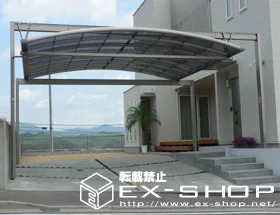 LIXIL リクシル(トステム)のカーポート マルチスクエア　アール屋根一体型　両支持タイプ 施工例