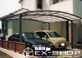 のカーポート カーブポートシグマII  木目調ワイドタイプ  積雪〜20cm対応 施工例