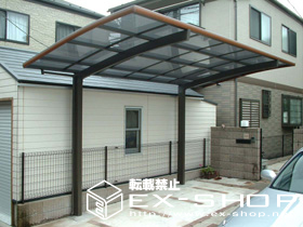 のカーポート カーブポートシグマII  木目調  積雪〜20cm対応 施工例