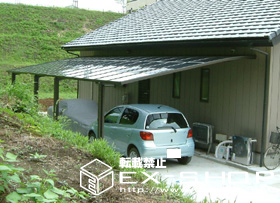 のカーポート ルーフポートシグマ 縦連棟タイプ  積雪〜20cm対応 施工例