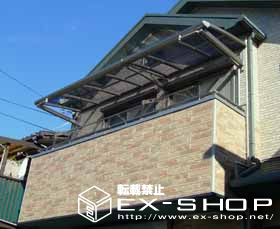のバルコニー・ベランダ屋根 アルファテラス L型 連棟 ルーフタイプ  積雪〜20cm対応 施工例