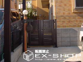 の門扉 シャレオR3型　両開き 施工例