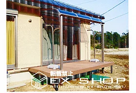 ��t�������ݎs�̂̃e���X�����A�E�b�h�f�b�L ���R�X�e�[�W �{�H��