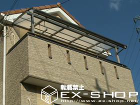 のバルコニー・ベランダ屋根 ライザーテラス R型 単体  屋根タイプ  積雪〜20cm対応 施工例