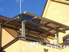 のバルコニー・ベランダ屋根 アルファテラス L型 単体  屋根タイプ  積雪〜20cm対応 施工例