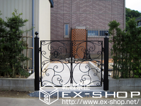 の門扉 ディズニー門扉 プリンセスA型 両開き 丸門柱式 施工例