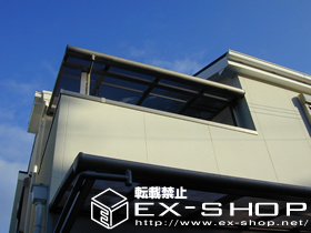 のバルコニー・ベランダ屋根 アルファテラスL型 単体  屋根タイプ  積雪〜20cm対応 施工例