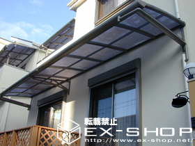 のテラス屋根 アルファテラスL型 連棟 ルーフタイプ  積雪〜20cm対応 施工例