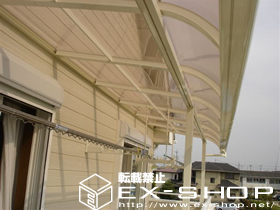 のバルコニー・ベランダ屋根 ライザーテラス R型 連棟  屋根タイプ  積雪〜20cm対応 施工例