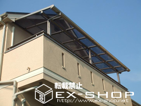 のバルコニー・ベランダ屋根 アルファテラス F型 連棟  屋根タイプ  積雪〜20cm対応 施工例