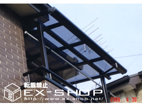 のバルコニー・ベランダ屋根 アルファテラス F型 単体  屋根タイプ  積雪〜20cm対応 施工例