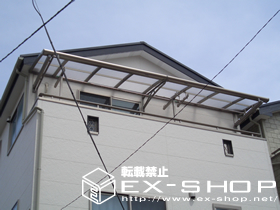 のバルコニー・ベランダ屋根 アルファテラス L型 連棟 ルーフタイプ  積雪〜20cm対応 施工例