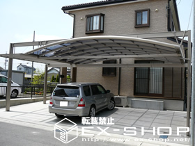 のカーポート マルチスクエアワイド　ロング柱仕様 施工例