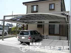 愛知県津島市のLIXIL リクシル（トステム）のカーポート マルチスクエアワイド　ロング柱仕様 施工例