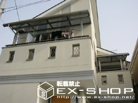 のバルコニー・ベランダ屋根 ライザーテラス R型 単体  屋根タイプ  積雪〜20cm対応 施工例