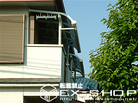 のバルコニー・ベランダ屋根 ライザーテラス R型 単体  屋根タイプ  積雪〜20cm対応 施工例