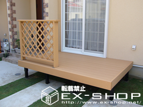 のウッドデッキ リコステージ + リコフェンス（ラチスタイプ） 施工例