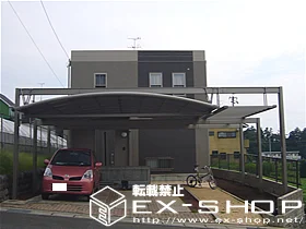 LIXIL リクシル(トステム)のカーポート マルチスクエア　ワイドタイプ　アプローチ付　ハイルーフ仕様 施工例