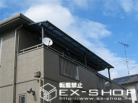のバルコニー・ベランダ屋根 プリミテラス F型  連棟  屋根タイプ  積雪〜20cm対応 施工例