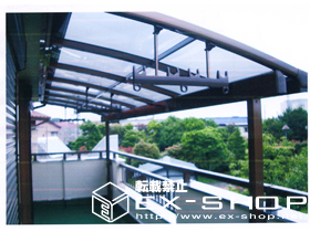のバルコニー・ベランダ屋根 アルファテラス L型 単体  屋根タイプ  積雪〜20cm対応 施工例