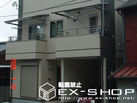 のバルコニー・ベランダ屋根 アルファテラスL型 単体  ルーフタイプ  積雪〜20cm対応 施工例