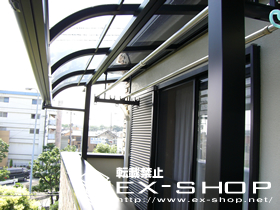 のバルコニー・ベランダ屋根 ライザーテラス R型 連棟  屋根タイプ  積雪〜20cm対応 施工例