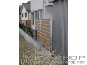 のフェンス・柵 ライフモダンフェンスMF-Y3型（上）+MF-Y2型（下）　2段仕様 施工例