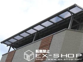 のバルコニー・ベランダ屋根 アルファテラス F型  連棟  屋根タイプ  積雪〜20cm対応 施工例