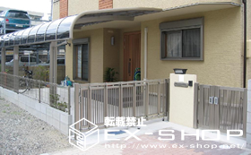 のカーゲート シャレオ伸縮2型　片開き　ノンレールタイプ 施工例