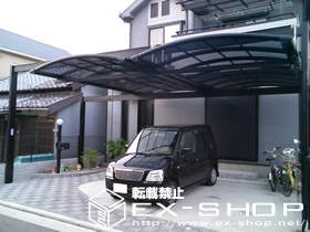 のカーポート マルチスクエア　アール屋根2台合掌　ロング柱 施工例
