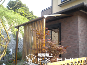 のテラス屋根 アルファテラス L型 木目調 単体 テラスタイプ  積雪〜20cm対応 施工例