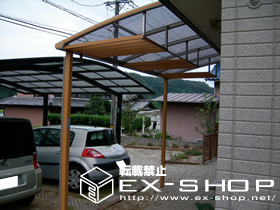 のテラス屋根 アルファテラス L型 木目調 単体 テラスタイプ  積雪〜20cm対応 施工例