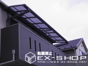 のバルコニー・ベランダ屋根 アルファテラス L型 連棟 ルーフタイプ  積雪〜20cm対応 施工例