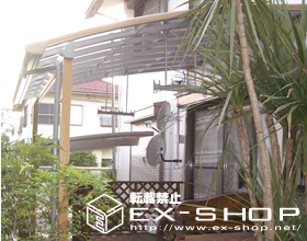 のテラス屋根 アルファテラス L型 木目調 単体 テラスタイプ  積雪〜20cm対応 施工例