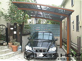 のカーポート カーブポートシグマII   木目調  積雪〜20cm対応 施工例