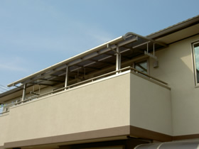 のバルコニー・ベランダ屋根 アルファテラスRB型 単体  屋根タイプ  積雪〜20cm対応 施工例