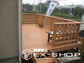 のウッドデッキ リコステージ + リコフェンス（ラチス） 施工例